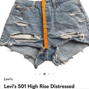 Levi's 501 High Rise Distressed Denim Jean Shorts